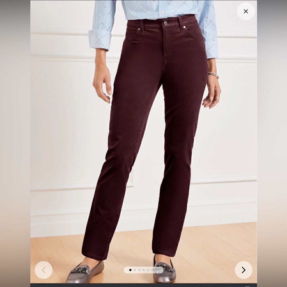 🔥 Take 50% OFF- Talbots Corduroy Straight Leg Pants Solid, Size-14